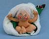 Annalee 7" Baby in Dark Green Santa Hat - Near Mint - A72-66dga