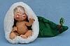 Annalee 7" Baby in Dark Green Santa Hat - Mint - A72-66dg