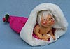 Annalee 7" Baby in Pink Santa Hat - Mint - A72-66p