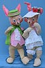 Annalee 18" E.P. Boy & Girl Bunny - Mint - B44-B43-79
