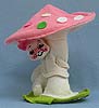 Annalee 7" White Bunny with 10" Mushroom - Mint - B84-70