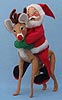 Annalee 7" Santa with 10" Deer - Mint - Tags Cut - C143-75a