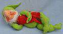 Annalee 12" Lime Green Gnome with Red Scarf - Excellent - C151-78lgxxb