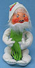 Annalee 12" White Gnome with Lime Green Scarf - Mint - C151-78wlg