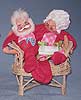 Annalee 7" Mr & Mrs Santa in Wicker Loveseat - 1973 - Mint - C18-73