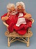 Annalee 7" Mr & Mrs Santa in Wicker Loveseat - Near Mint - C18-76
