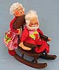 Annalee 7" Mr & Mrs Santa in Rocking Chair - Near Mint - 1977 - C19-77