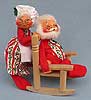 Annalee 7" Mr & Mrs Santa in Rocking Chair - Closed Eyes - 1980 - Mint - C19-80x