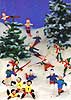 Annalee 5" x 7" Skiers and Hockey Christmas Card - CD-HOCK