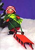 Annalee 5" x 7" Card- 12" Kid Pulling Sled Christmas Card - CD-KPS