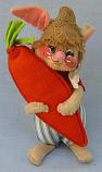 Annalee 7" Country Boy Bunny with Carrot - Mint - D1-81sq