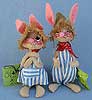Annalee 7" Country Boy & Girl Bunny - Mint - D1-D2-81w