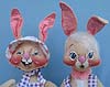 Annalee 18" Country Boy & Girl Bunny with Basket - Mint - 1980 - D42-D40-80ooh