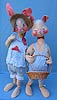 Annalee 29" Country Boy & Girl Bunny - Mint - D56-D55-81
