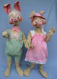 Annalee 29" Country Boy & Girl Bunny - Mint - 1979 - D58-D59-79yeah