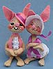 Annalee 7" E.P. Boy & Girl Bunny - Mint - D8-D7-80ox
