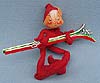 Annalee 10" Red Elf holding Skis & Poles - Near Mint - E2-66rxx