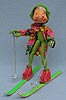 Annalee 10" Lime Green Elf with Skis & Poles - Near Mint - E2-70lgxx