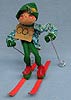 Annalee 10" Green Elf with Skis & Poles - Excellent - E2-71gxx