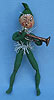 Annalee 10" Green Elf with Tinsel and Trumpet - Very Good - E22-55gwt