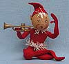 Annalee 10" Red Elf with Tinsel and Trumpet - Mint  - E22-55rtooh