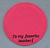 Annalee 4" To My Favorite Teacher Pink Personalized Base - Mint  - Favteachpk