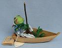 Annalee 10" Frog in Boat - Very Good - 240893a