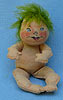 Annalee 7" Baby with Light Green Feather Hair - Near Mint - M72-61lg