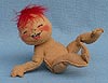 Annalee 7" Baby with Red Feather Hair - Mint - M72-61rxo