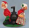 Annalee 7" Mr & Mrs Santa with Pot Belly Stove Vignette - 1980 - Mint - R17-80