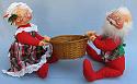 Annalee 18" Mr & Mrs Santa with Basket - 1983 -  Mint - R33-83