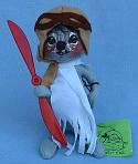 Annalee 7" Airplane Pilot Mouse - Mint - R407-78