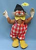 Annalee 18" Red & White Check Clown - Excellent - R623-80xb