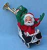 Annalee 7" Santa in Sleigh with Toy Sack and Trumpet - 1983 - Open Eyes - Near Mint / Excellent  - R8-83