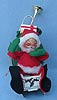 Annalee 7" Santa in Sleigh with Toy Sack and Bugle - 1983 - Closed Eyes - Excellent - R8-83xa