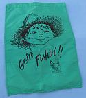 Annalee 11" x 15" Goin Fishin Elf Green Banner - Mint - goinfishingr