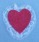 Annalee 3" Replacement Red Valentine Heart with Lace - Mint / Near Mint