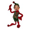 Annalee 9" Plaid Tidings Elf - Red - 2018 - Mint - 510718