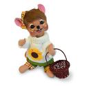 Annalee 8" Sunflower Girl Mouse 2018 - Mint - 361618