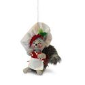 Annalee 4" Candy Cane Chef Squirrel Ornament 2018 - Mint - 710718