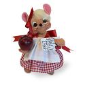 Annalee 6" Apple Picking Girl Mouse 2018 - Mint - 360718